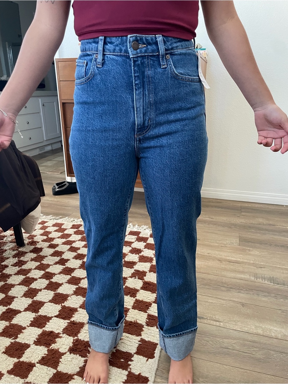NWT Aritzia Straight Leg Jeans in Classic Blue Denim